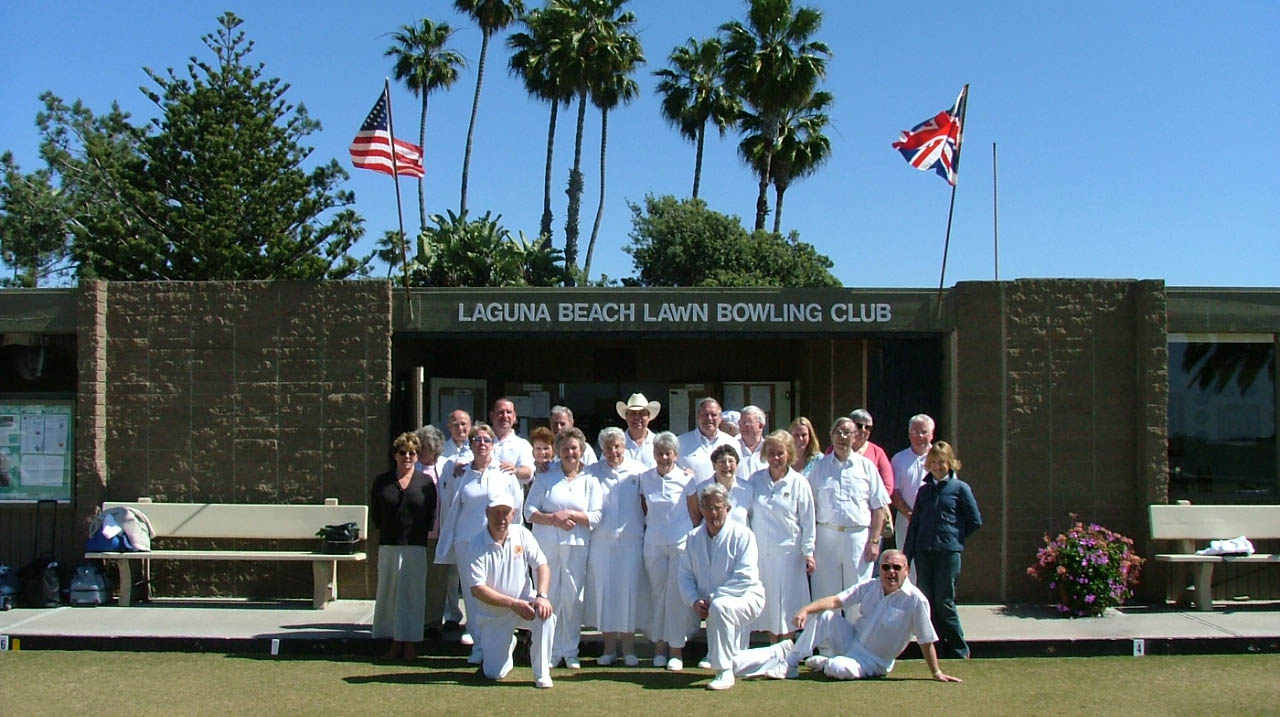 A group outside the Laguna beach bowling club